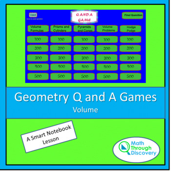 Preview of Geometry - Smartboard Q and A Game - Volume