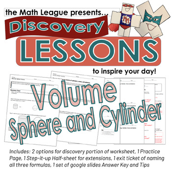Preview of Volume: Spheres and Cylinders Discovery Activity
