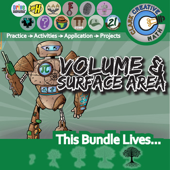 Preview of Volume & Surface Area Unit Bundle - Geometry - Distance Learning Compatible