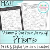 Volume & Surface Area of Prisms Worksheet - Maze Activity