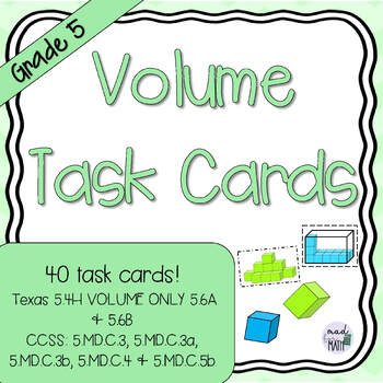 Preview of Volume Task Cards 5.4H 5.6A 5.6B 5.MD.C.3 5.MD.C.3a 5.MD.C.3b 5.MD.C.4 5.MD.C.5b