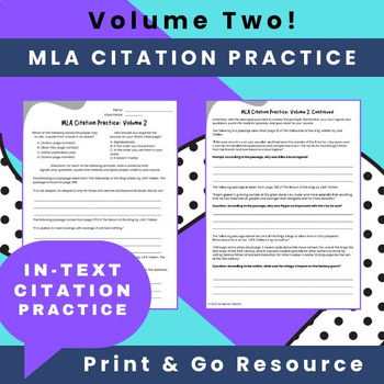 Preview of Volume 2: MLA Citation Practice: In-text Citations