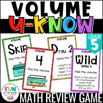 Preview of Volume Game U-Know Review | Finding Volume Math | 5th Grade 5.MD.3 5.MD.4 5.MD.5