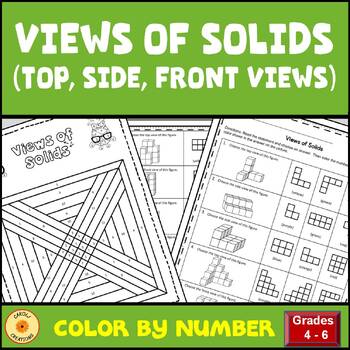 Preview of Volume Views of Solids Color By Number and Easel Assessment