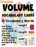 Volume Vocabulary Cards - FREE