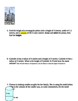 volume word problem review by 6th 9th grade math tpt