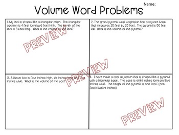 volume word problems by hunka learnin love teachers pay teachers