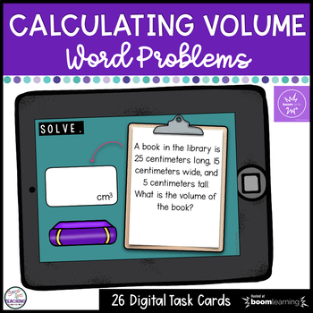 Preview of Volume Word Problems Boom Cards