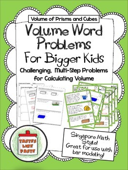 Preview of Volume Word Problems (Multi-Step)