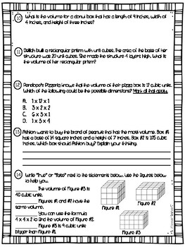 volume worksheet test 5th grade 5 md c by monica abarca tpt