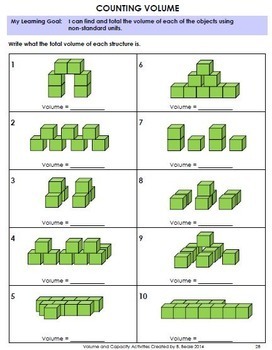 Volume and Capacity Activities Bundled - Grades 1 to 4 - 139 Pages