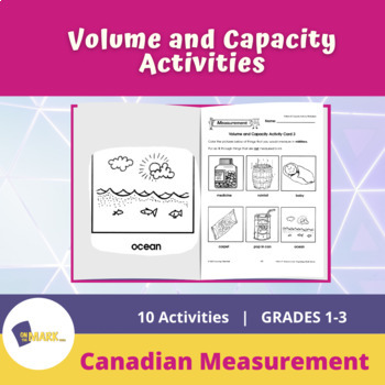 Volume and Capacity Activities Grades 1-3 by On The Mark Press | TPT