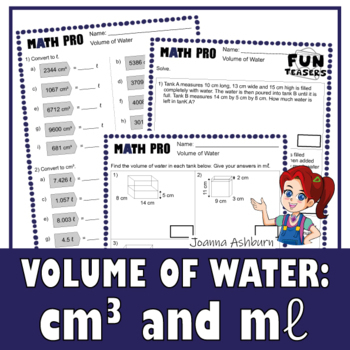 Volume and Capacity Converting cm3 to ml Practice and Enrichment Worksheets