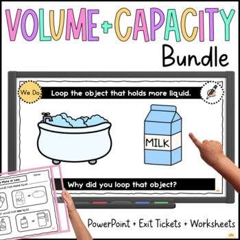 Preview of Volume and Capacity Math Measurement Powerpoint Lessons Assessment Kinder/Prep
