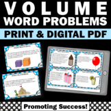 Volume and Capacity Word Problems Task Cards 5th Grade Math Digital Activities