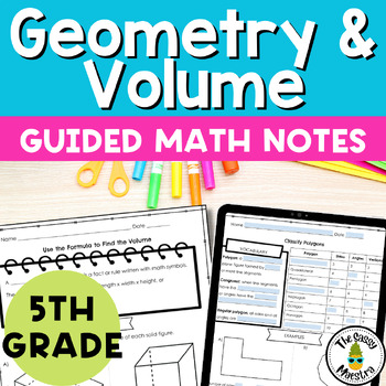 Preview of Geometry and Volume Guided Notes 5th Grade Print and Digital Math Journals