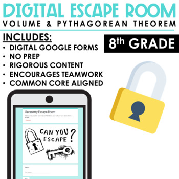 Preview of Volume | Pythagorean Theorem | Escape Room