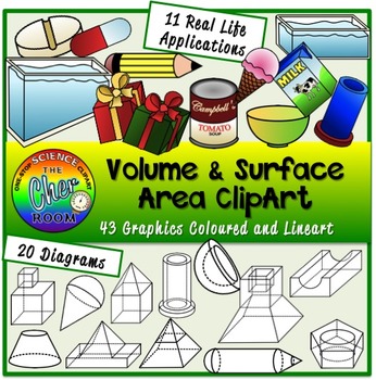 Preview of Volume and Surface Area Clipart (Geometry,Math)