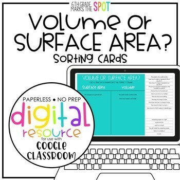 Preview of Volume and Surface Area DIGITAL Sort use w/ Google Slides™