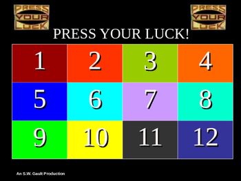 Preview of Volume and Surface Area Press Your Luck Game