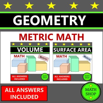 Preview of Volume and Surface Area and Volume Geometry Metric Measurement Metric Length