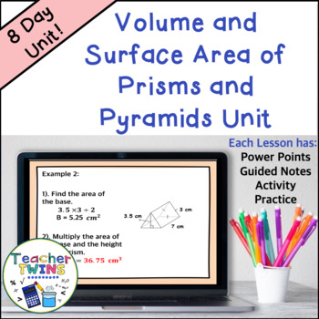 Preview of Volume and Surface Area of Prisms and Pyramids Unit