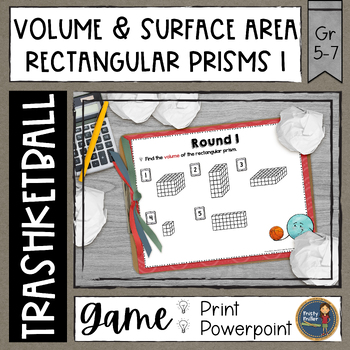 Preview of Volume and Surface Area of Rectangular Prisms 1 Trashketball Math Game