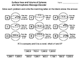 Volume and Surface Area of Spheres & Hemispheres Activity: