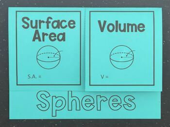 Preview of Volume and Surface Area of Spheres - High School Geometry Editable Foldable
