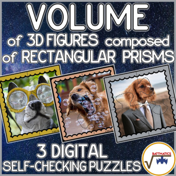 Preview of Volume of 3D Figures Composed of Rectangular Prisms SELF-CHECKING DIGITAL PUZZLE