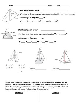 Volume of 3D Pyramids by Phonisha Hawkins | Teachers Pay Teachers