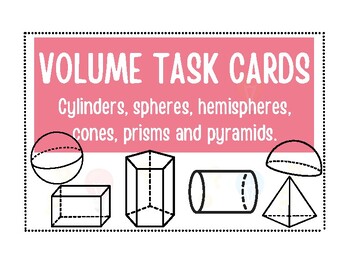 Preview of Volume of 3D Shapes Task Cards
