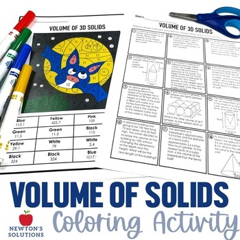 Preview of Volume of 3D Solids Color by Number Activity