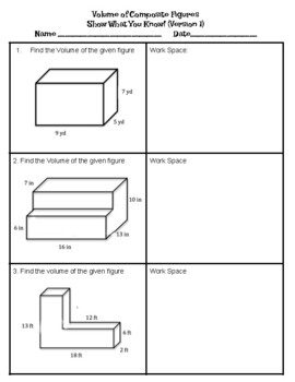 volume of composite figure quiz by caffeinated classroom tpt