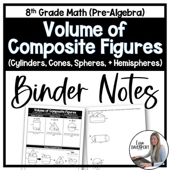 Preview of Volume of Composite Figures Binder Notes - 8th Grade Math (Pre Algebra)