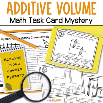 Preview of Volume of Composite Figures Math Task Card Mystery - Additive Volume Activity
