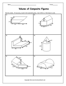Surface Area Of Composite Figures Worksheet