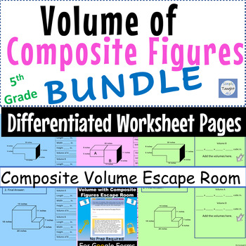 Preview of 5th 6th Grade Volume of Composite Figures | Composite Volume Math Escape Room