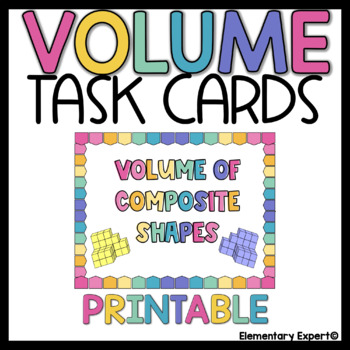Preview of 5th Grade Volume of Composite Figures Task Cards 5.MD.3, 5.MD.4, 5.MD.5