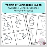 Volume of Composite Figures with Cylinders, Cones & Sphere