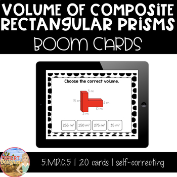 Preview of Volume of Composite Rectangular Prisms - Boom Cards | Distance Learning