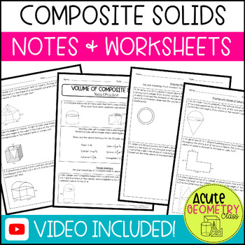 Preview of Volume of Composite Figures Guided Notes Lesson and Practice Worksheet