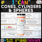 8th Grade Math Game | Volume of Cones, Cylinders & Spheres
