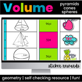 Volume of Cones Pyramids and Spheres Sticker Activity