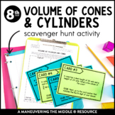 Volume of Cones and Cylinders Scavenger Hunt | 8th Grade M
