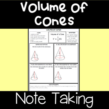 Preview of Volume of Cones - notes