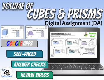 Preview of Volume of Cubes and Prisms  - Digital Assignment