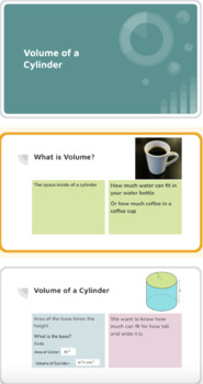 Preview of Volume of Cylinder: Interactive Notes