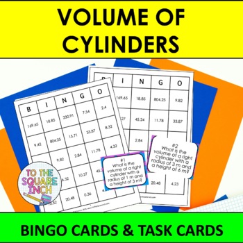 Preview of Volume of Cylinders Bingo Game | Task Cards | Whole Class Activity