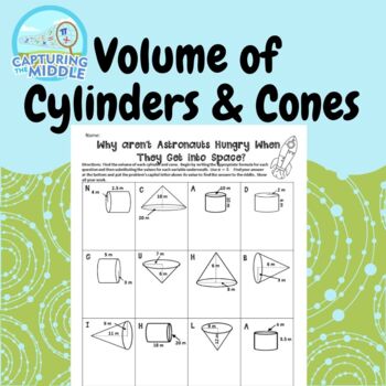 Volume of cones worksheet riddle